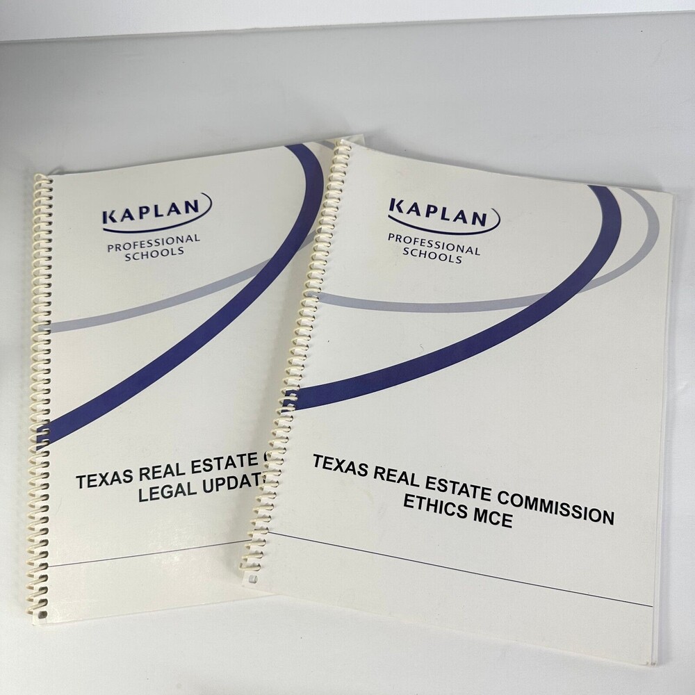 Kaplan Professional Schools Texas Real Estate Set of 2 Spiral Books